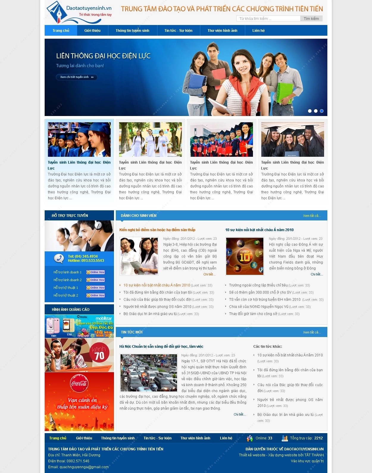 Trang chủ website