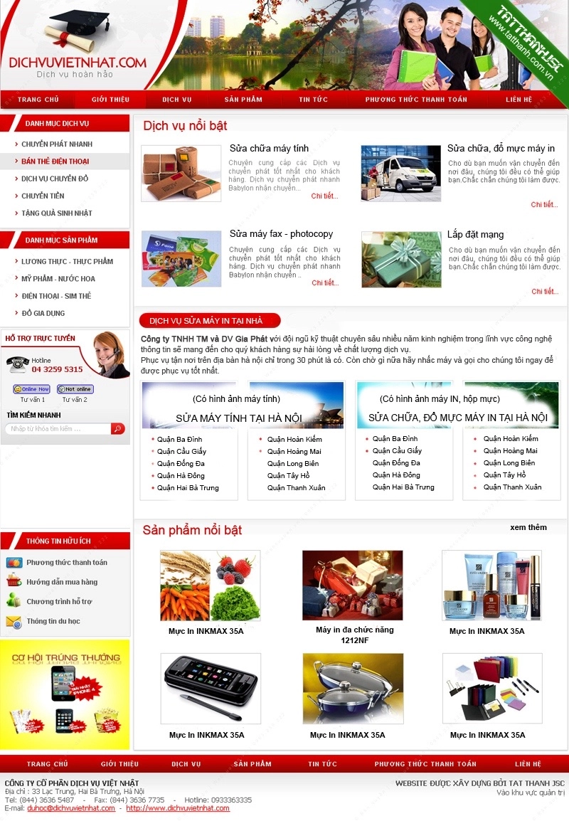 Trang chủ website