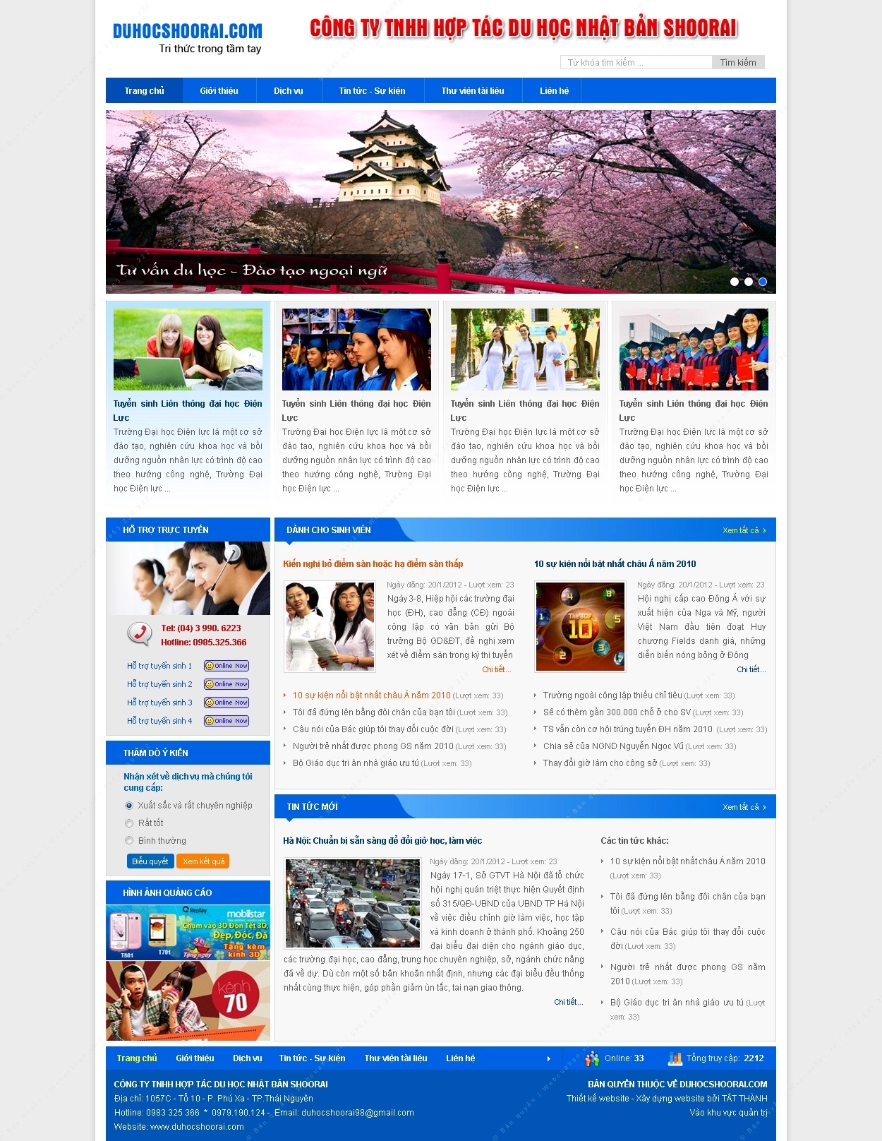 Trang chủ website