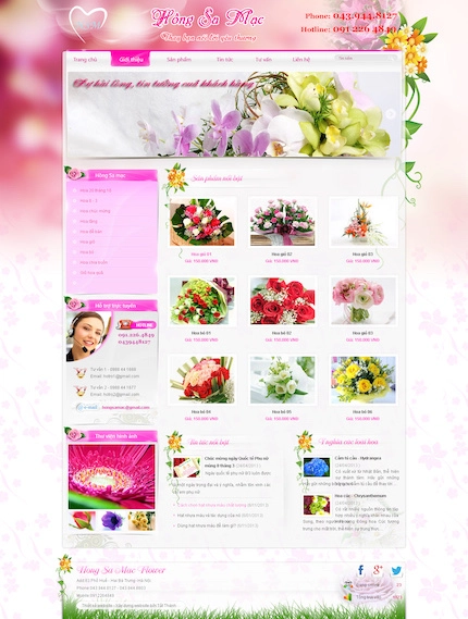 Mẫu web shop, cửa hàng Hoa 1