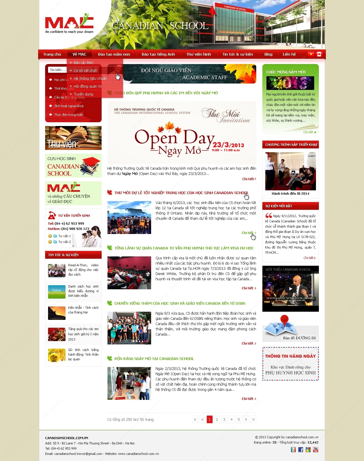 Trang chủ website