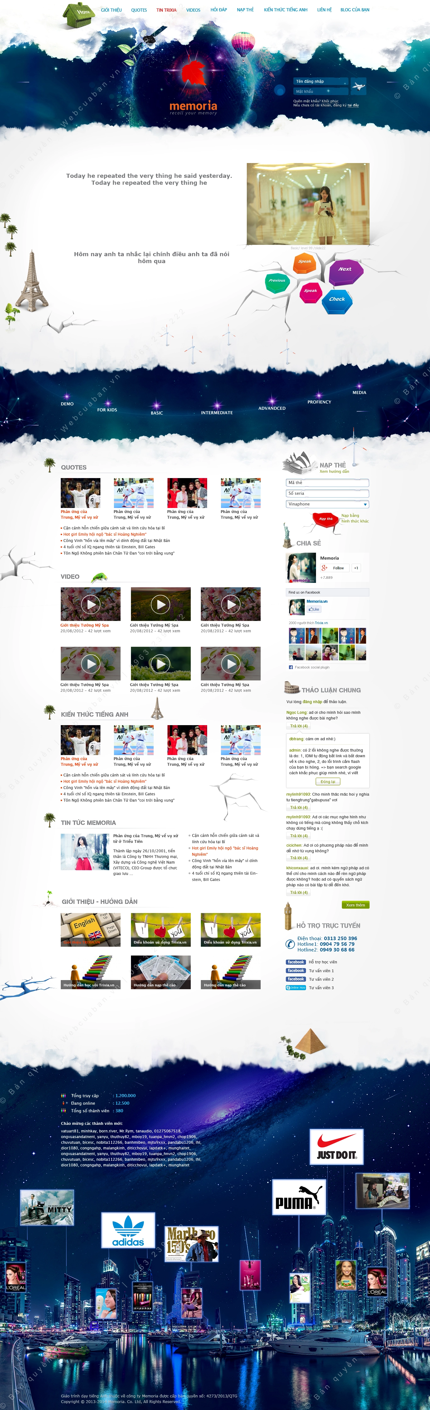 Trang chủ website