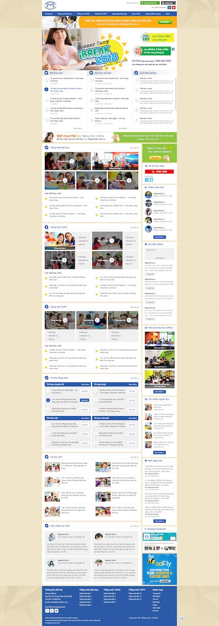 Mẫu web dạy tiếng Anh trực tuyến 9