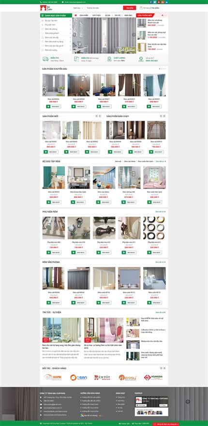 Mẫu Giao diện web Mành rèm