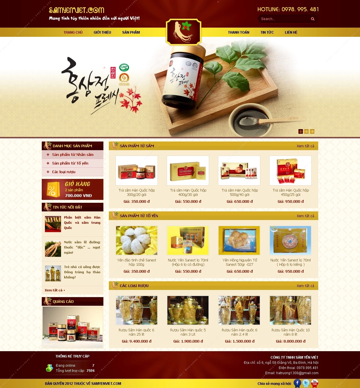 Trang chủ website