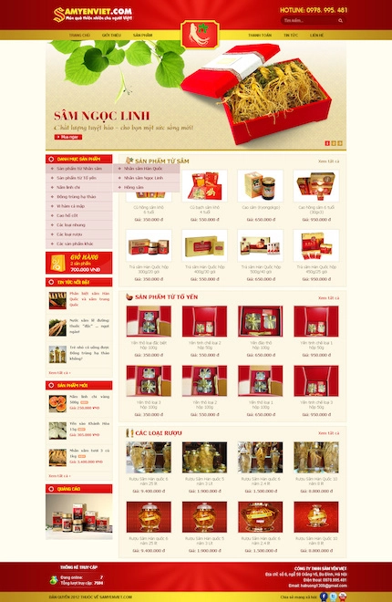 Mẫu web Quà tặng 60