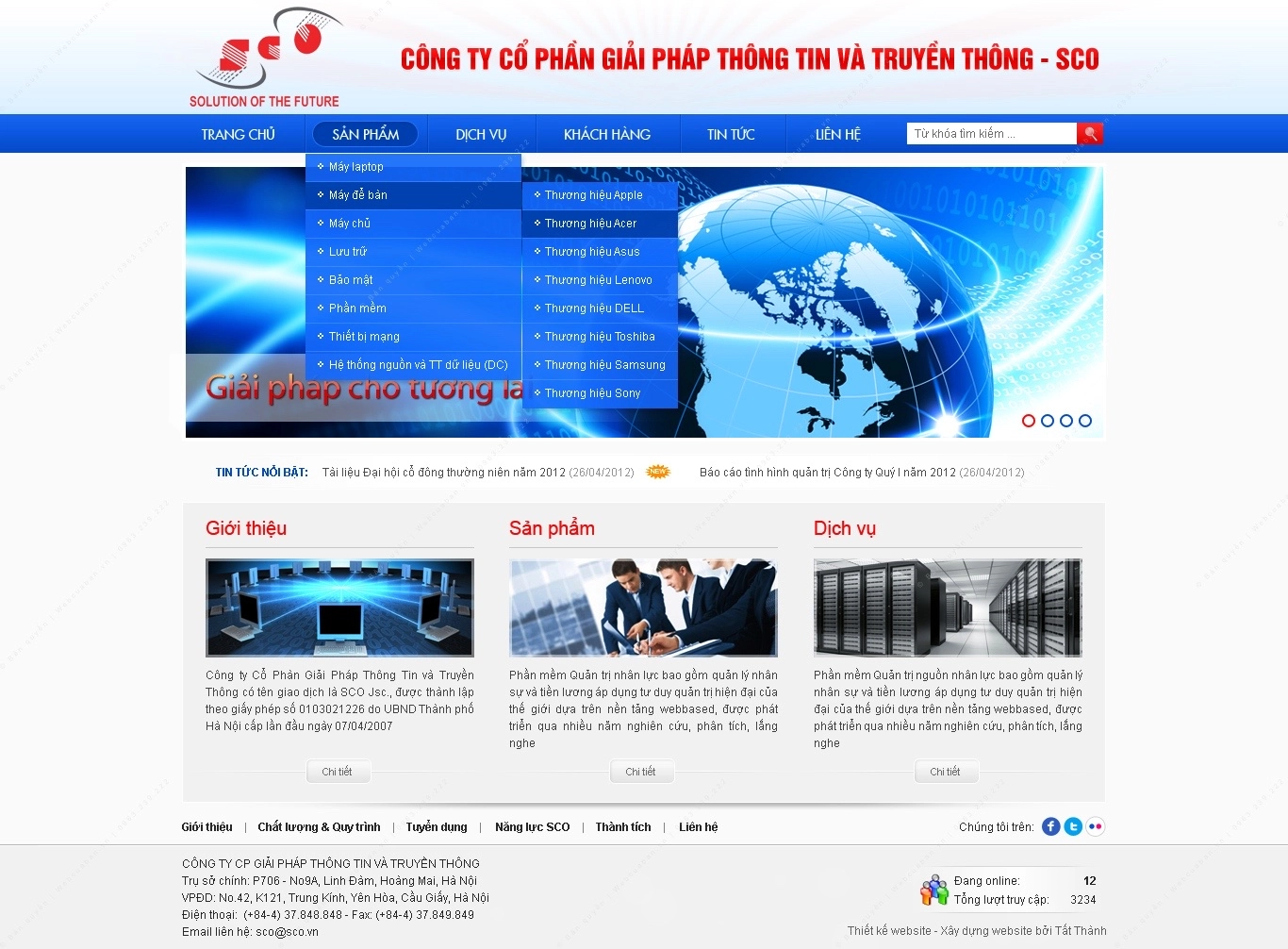 Trang chủ website