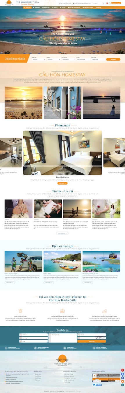 Mẫu website Homestay 2