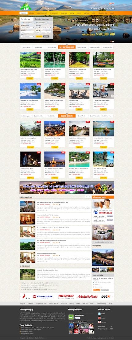 Mẫu website du lịch 163