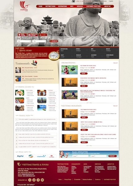 Mẫu website du lịch 168