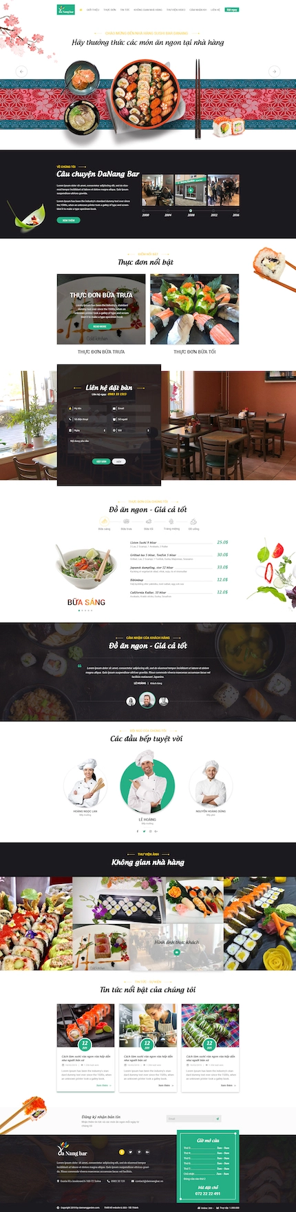 Mẫu website nhà hàng 3